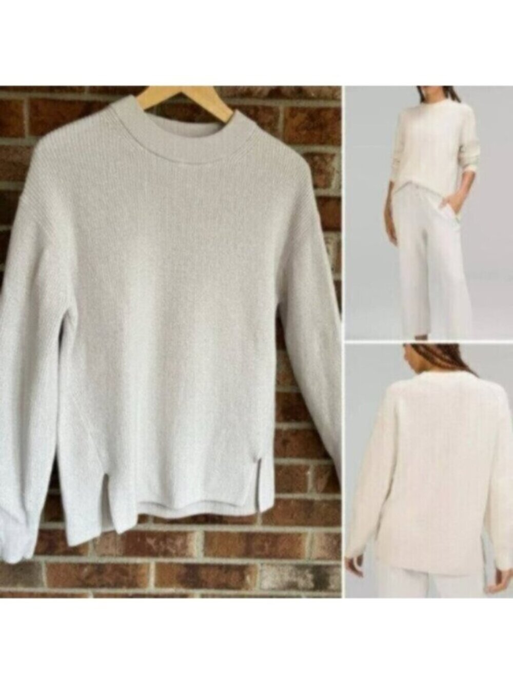Lululemon ^* Merino Wool-Blend Ribbed Crewneck Sweater EUC